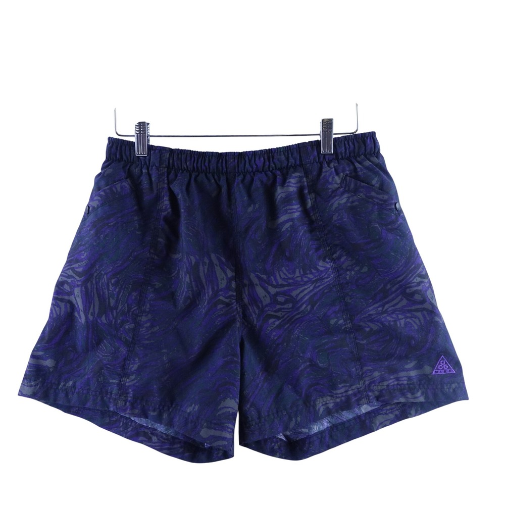 Nike ACG Mens Size Medium Vintage Purple Black Swirl Marble Shorts F61103 SCI